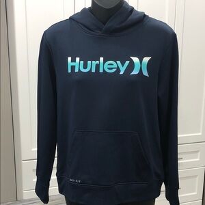 Hurley Dry-Fit Pullover Hoodie | Navy | Size Youth L (12–13)